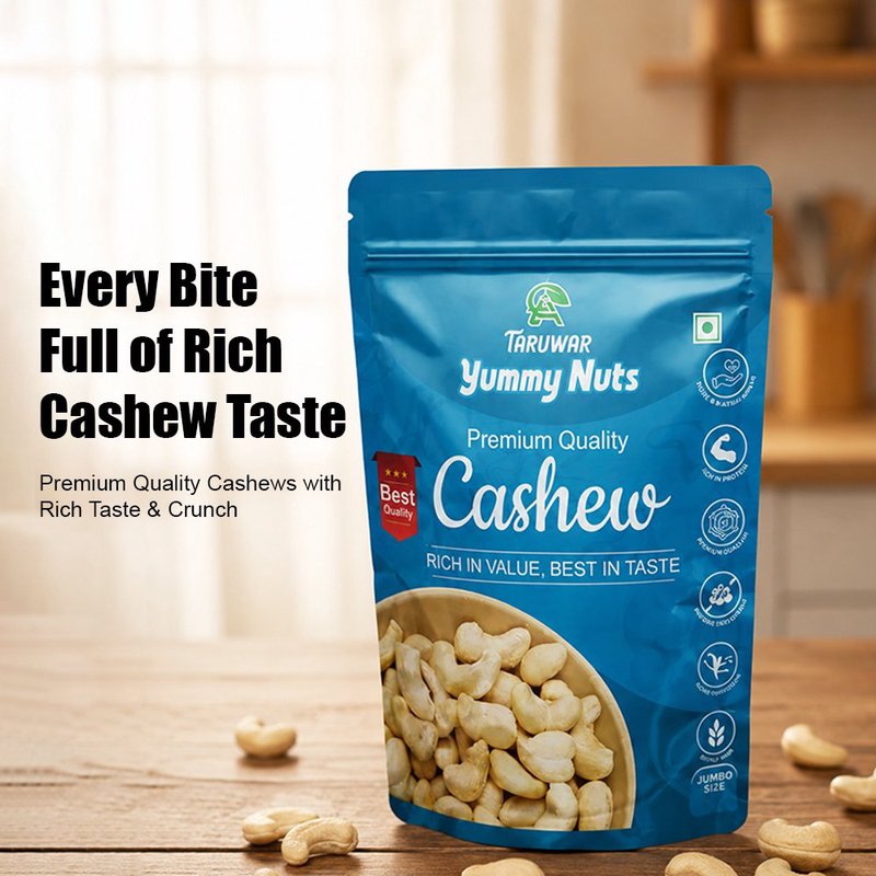 Taruwar Premium W180 Cashew Nuts 250g | Jumbo Whole Kaju (Non-Broken) | Crunchy & Creamy Cashews | Protein Rich Dry Fruits | Healthy Snacking Nuts | Premium Quality Kaju for Energy, Nutrition, Weight Management & Everyday Use thumbnail 2