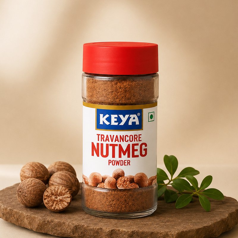 Keya Nutmeg Powder (Jaiphal Powder) | 100% Pure & Aromatic Spice | Finely Ground for Baking, Desserts, Beverages & Indian Cooking