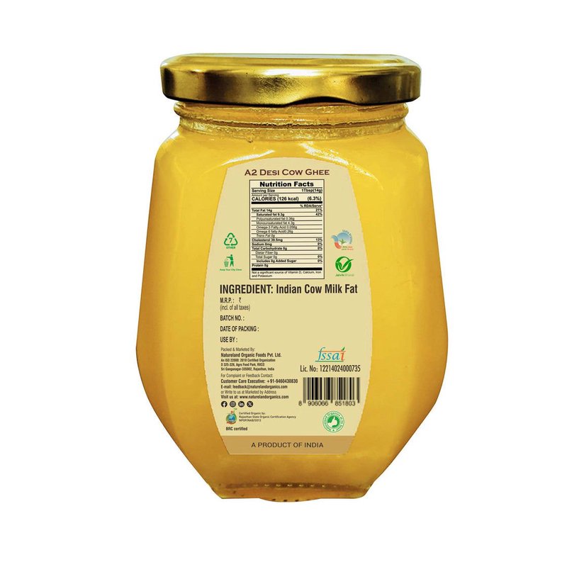 Natureland Organics A2 Cow Ghee 350ml | Premium Organic A2 Bilona Ghee | Rich Aroma & Natural Goodness | Ideal for Cooking, Tadka & Everyday Meals thumbnail 2