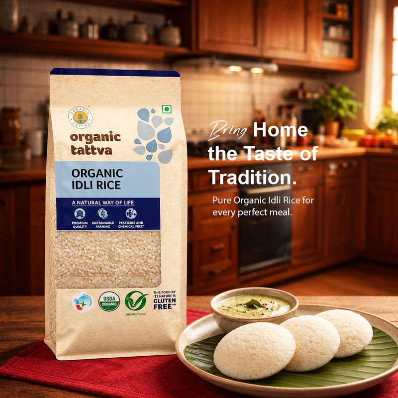 Organic Tattva Idli Rice | High-Quality Organic Idli Rice | South Indian Rice for Idli, Dosa & Appam Batter