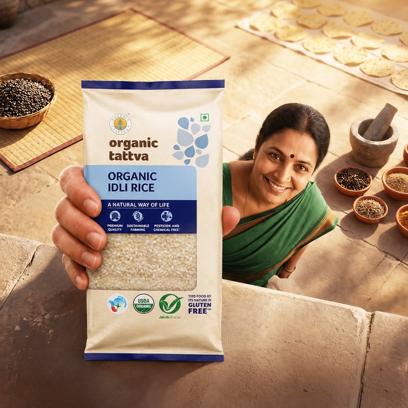 Organic Tattva Idli Rice | High-Quality Organic Idli Rice | South Indian Rice for Idli, Dosa & Appam Batter