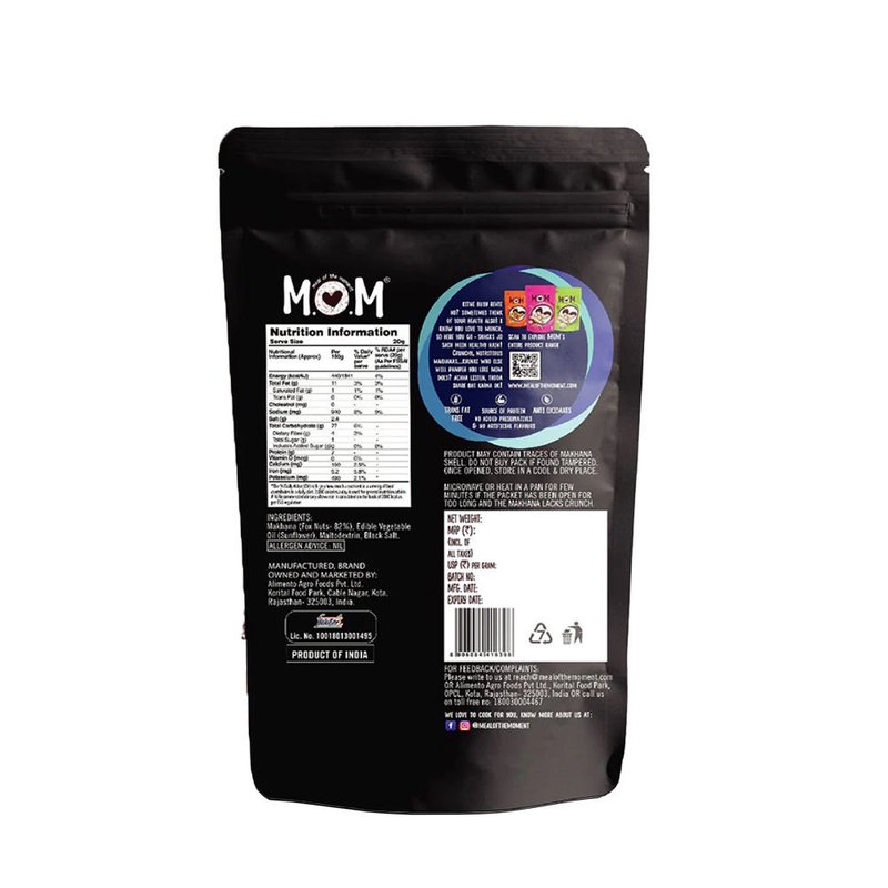 MOM Black Salt Makhana 70g | Roasted Fox Nuts | Kala Namak Flavoured Makhana | Ready-to-Eat Healthy Snack thumbnail 2