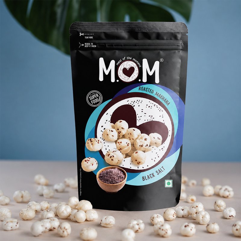 MOM Black Salt Makhana 70g | Roasted Fox Nuts | Kala Namak Flavoured Makhana | Ready-to-Eat Healthy Snack