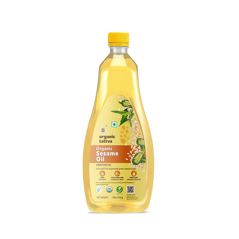 Organic Tattva Sesame Oil | Pure Til Oil | Cold Pressed Edible Oil | Natural Cooking Oil for Everyday Use