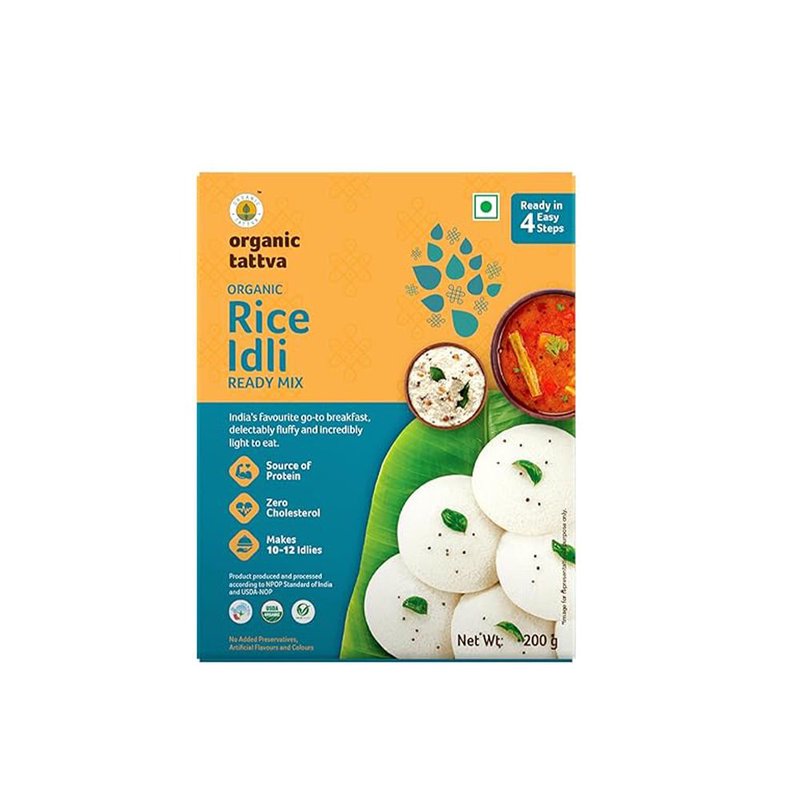 Organic Tattva Rice Idli Ready Mix | Instant Rice Idli Premix | Soft and Fluffy South Indian Breakfast Mix