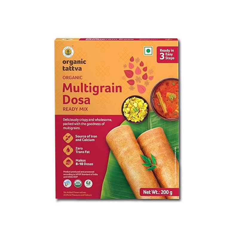 Organic Tattva Multigrain Dosa Ready Mix | Instant Multigrain Dosa Premix | Wholesome South Indian Breakfast Mix