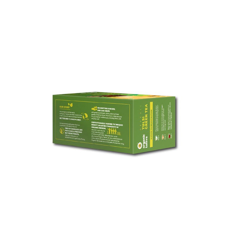 Organic Tattva Tulsi Green Tea | 20 Tea Bags | Green Tea with Tulsi | Antioxidant-Rich Wellness Tea thumbnail 2