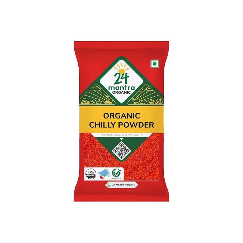 24 Mantra Organic Red Chilli Powder | Lal Mirch Powder | Ground Red Chilli | 100% Organic | Rich Colour & Bold Flavour
