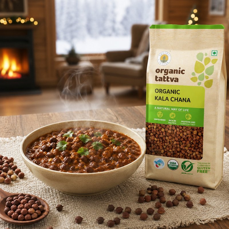 Organic Tattva Kala Chana | Organic Black Chickpeas | Desi Chana | Legumes High in Protein