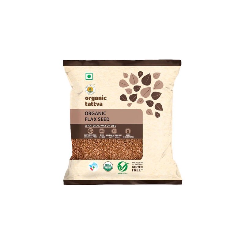 Organic Tattva Flax Seeds | Organic Alsi Seeds | Superfood Rich in Omega-3 | High Fibre & Plant-based Proteins