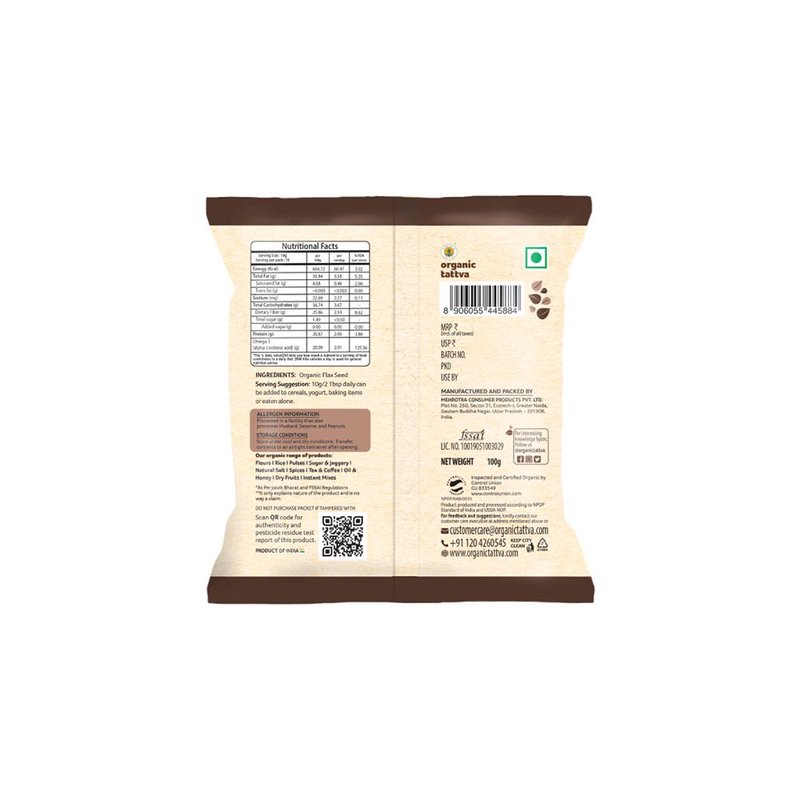 Organic Tattva Flax Seeds | Organic Alsi Seeds | Superfood Rich in Omega-3 | High Fibre & Plant-based Proteins thumbnail 2
