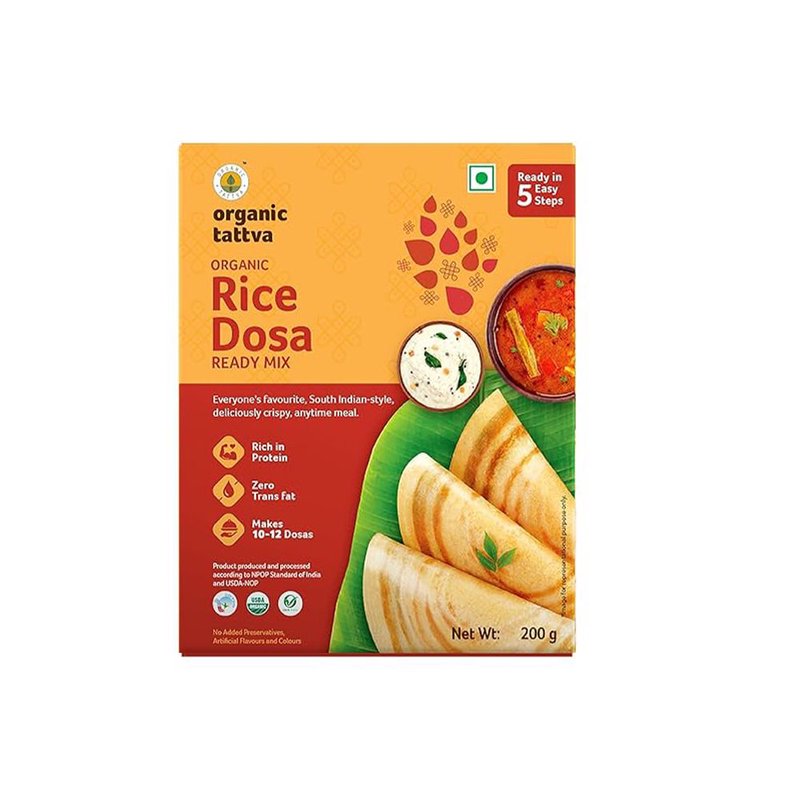 Organic Tattva Rice Dosa Ready Mix | Instant Rice Dosa Mix | Crispy South Indian Breakfast Premix