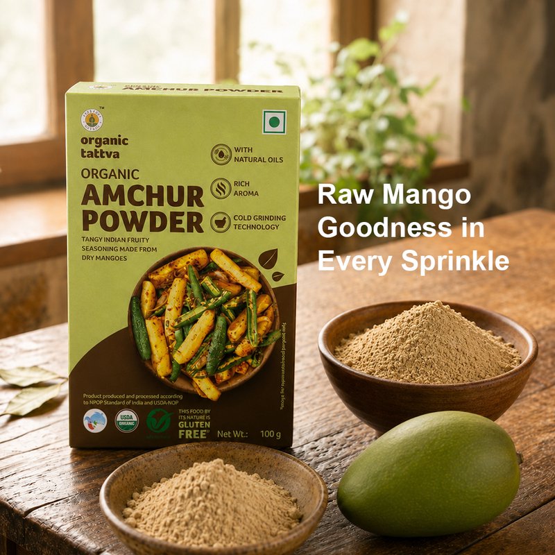 Organic Tattva Amchur Powder | Organic Dry Mango Powder | Tangy Indian Spice | Cooking Masala for Curries & Chaats