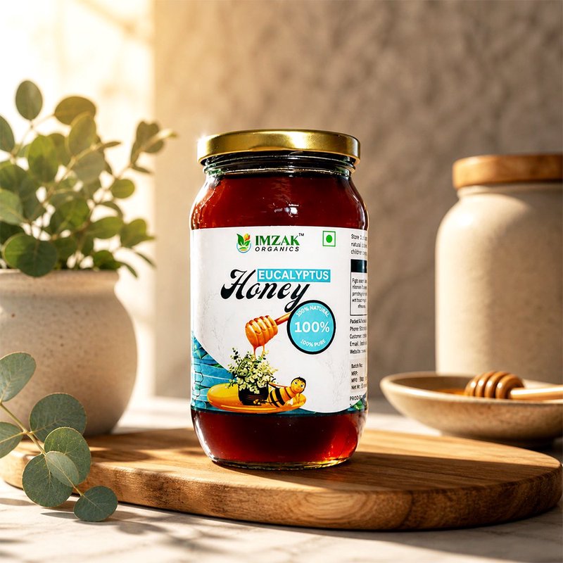 Imzak Eucalyptus Honey | 100% Pure Raw & Natural Honey | Unprocessed Forest Honey with Herbal Notes | Rich in Antioxidants & Natural Enzymes | Healthy Sweetener for Immunity, Wellness & Daily Energy thumbnail 4