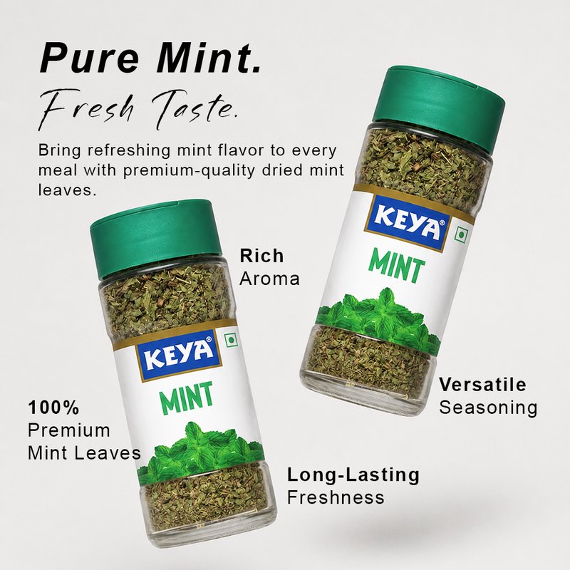 Keya Mint | Premium Dried Mint Leaves Seasoning | Refreshing Aroma & Cool Flavor | Perfect for Raita, Chutney, Drinks & Everyday Cooking