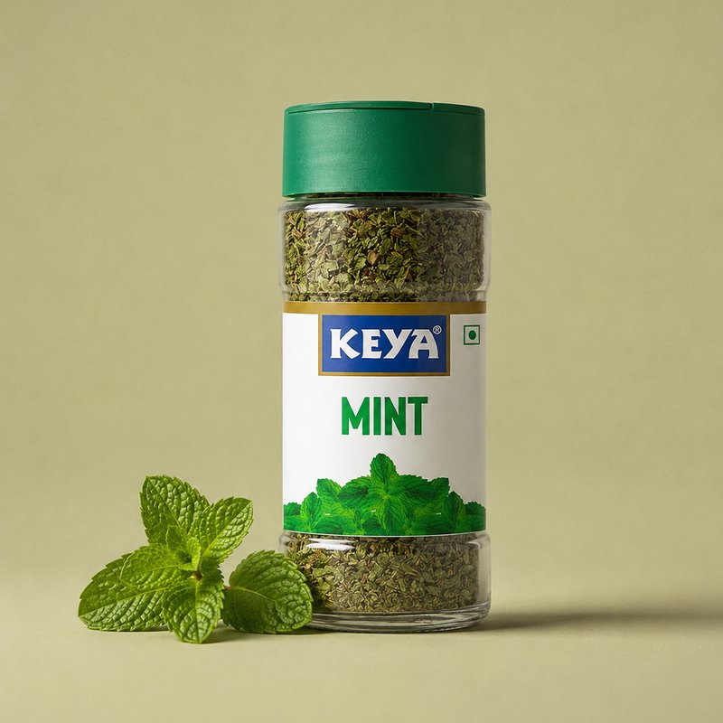 Keya Mint | Premium Dried Mint Leaves Seasoning | Refreshing Aroma & Cool Flavor | Perfect for Raita, Chutney, Drinks & Everyday Cooking
