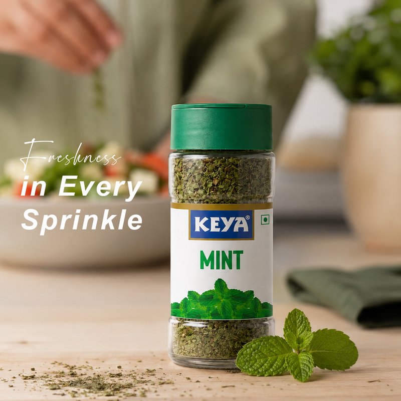 Keya Mint | Premium Dried Mint Leaves Seasoning | Refreshing Aroma & Cool Flavor | Perfect for Raita, Chutney, Drinks & Everyday Cooking
