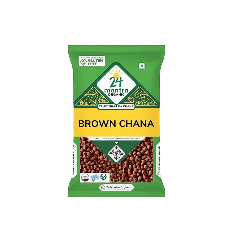 24 Mantra Organic Brown Chana | Whole Brown Chickpeas | Kala Chana | 100% Organic | Premium Indian Pulses