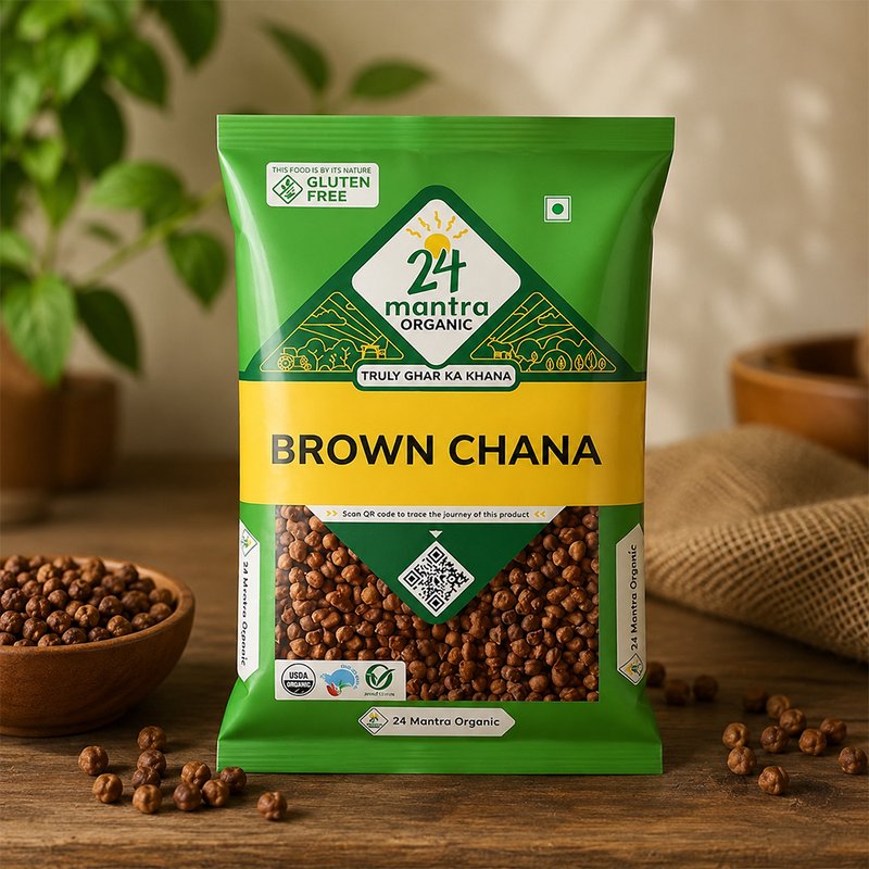24 Mantra Organic Brown Chana | Whole Brown Chickpeas | Kala Chana | 100% Organic | Premium Indian Pulses