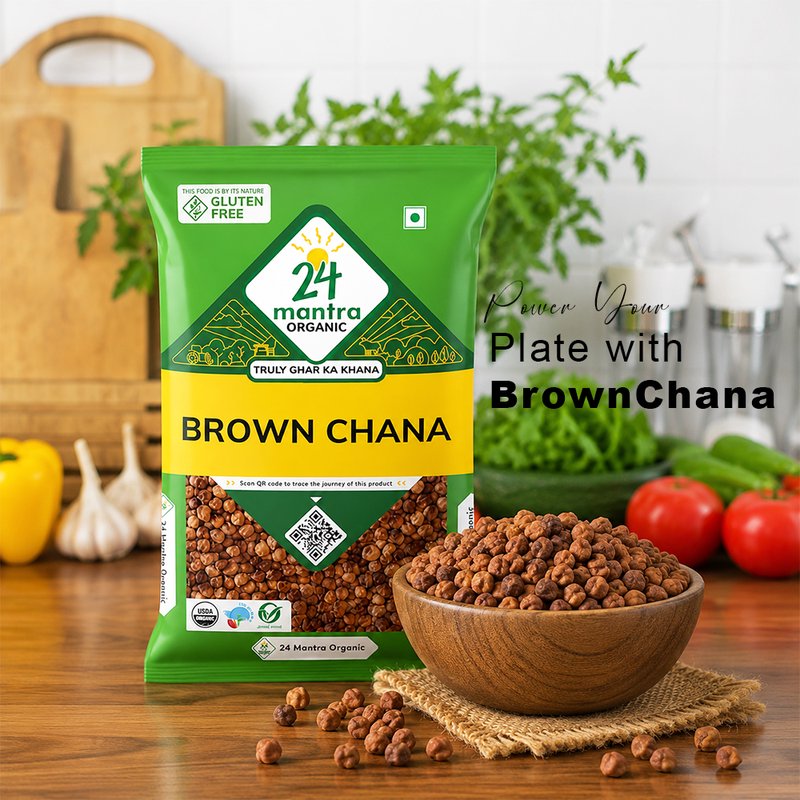 24 Mantra Organic Brown Chana | Whole Brown Chickpeas | Kala Chana | 100% Organic | Premium Indian Pulses