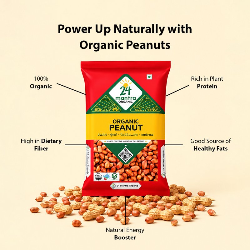 24 Mantra Organic Peanuts | Premium Raw Groundnuts | Rich in Protein & Healthy Fats | Multipurpose Kitchen Staple
