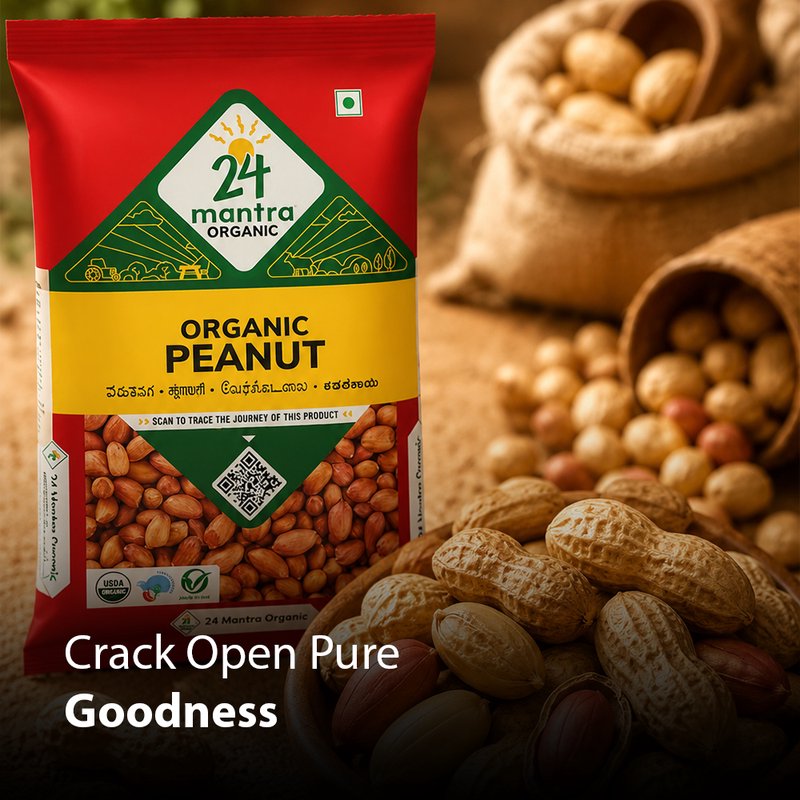 24 Mantra Organic Peanuts | Premium Raw Groundnuts | Rich in Protein & Healthy Fats | Multipurpose Kitchen Staple