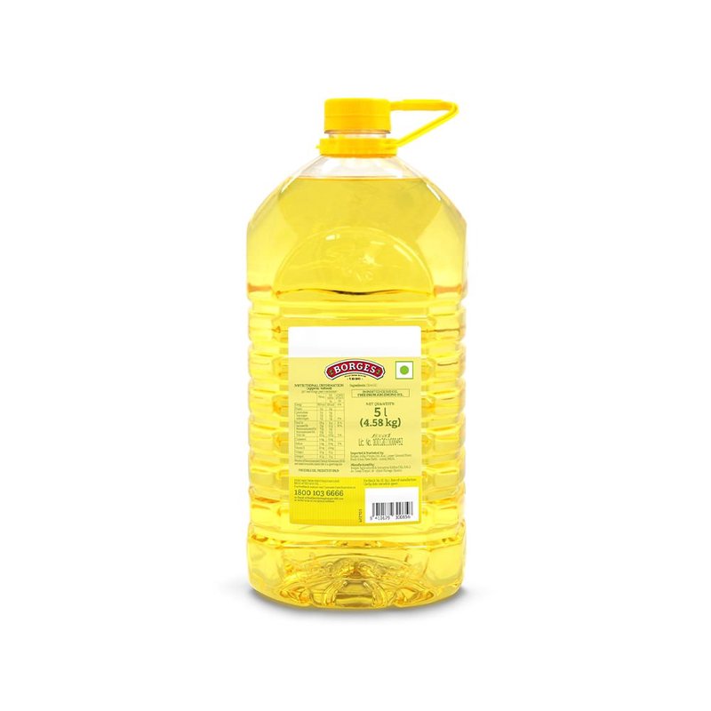 Borges Indian Cooking Oil | Premium Blended Edible Oil | Light & Versatile Cooking Oil | Ideal for Frying, Sautéing & Everyday Indian Cooking | 5L thumbnail 2