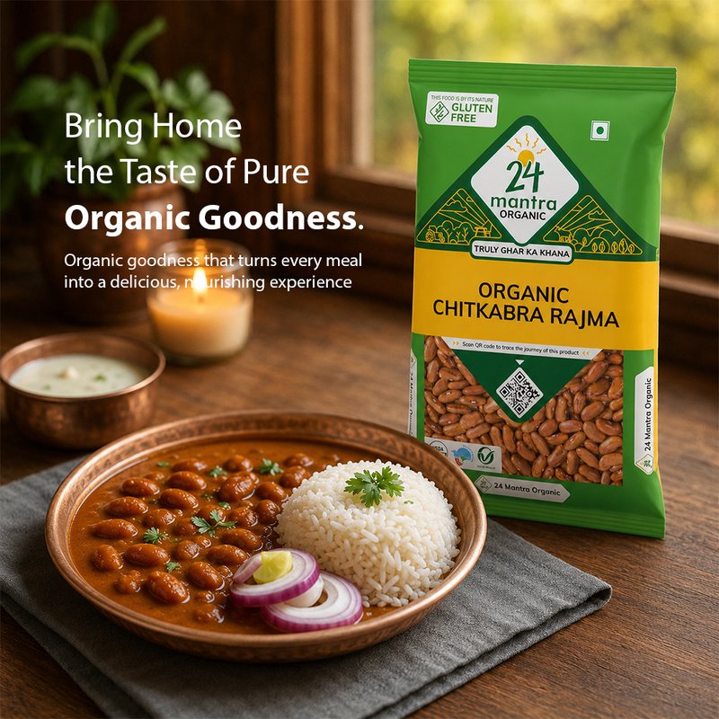 24 Mantra Organic Chitkabra Rajma | Premium Speckled Kidney Beans | Perfect for Rajma Masala & Everyday Meals
