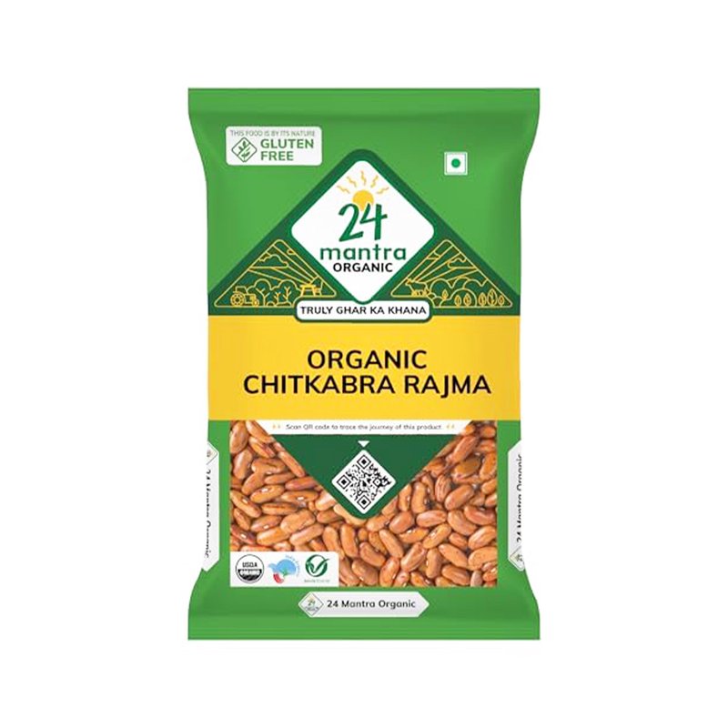 24 Mantra Organic Chitkabra Rajma | Premium Speckled Kidney Beans | Perfect for Rajma Masala & Everyday Meals