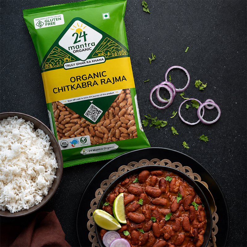 24 Mantra Organic Chitkabra Rajma | Premium Speckled Kidney Beans | Perfect for Rajma Masala & Everyday Meals