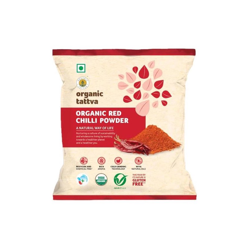 Organic Tattva Red Chilli Powder | Organic Lal Mirch Powder | Superfine Grind of Red Chilli | Everyday Spice