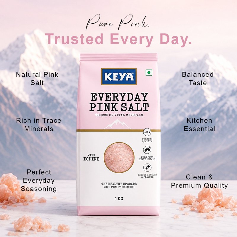 Keya Everyday Pink Salt | Premium Himalayan Pink Salt | Natural Mineral-Rich Seasoning | Perfect for Cooking, Salads & Everyday Kitchen Use