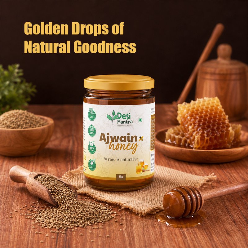 Desi Mantra Ajwain Raw & Natural Honey | Pure Unprocessed Honey | Naturally Sourced & Unfiltered | No Added Sugar | Rich Herbal Flavor for Daily Wellness & Healthy Sweetening thumbnail 5
