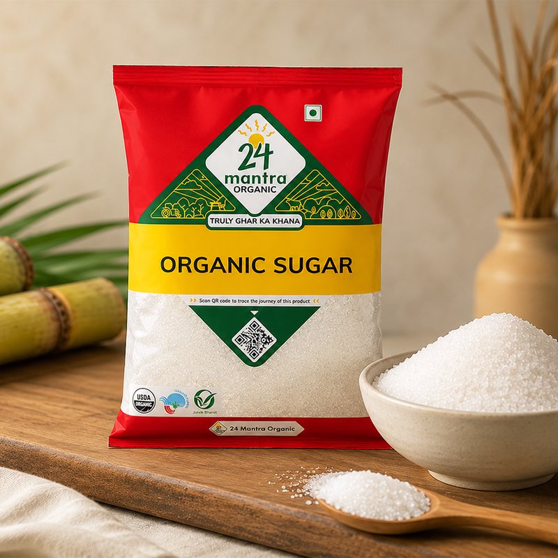 24 Mantra Organic Cane Sugar | Pure Natural Sugar | Fine Crystals | Perfect for Tea, Coffee & Desserts