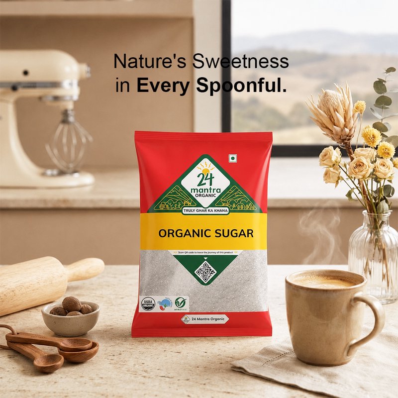 24 Mantra Organic Cane Sugar | Pure Natural Sugar | Fine Crystals | Perfect for Tea, Coffee & Desserts