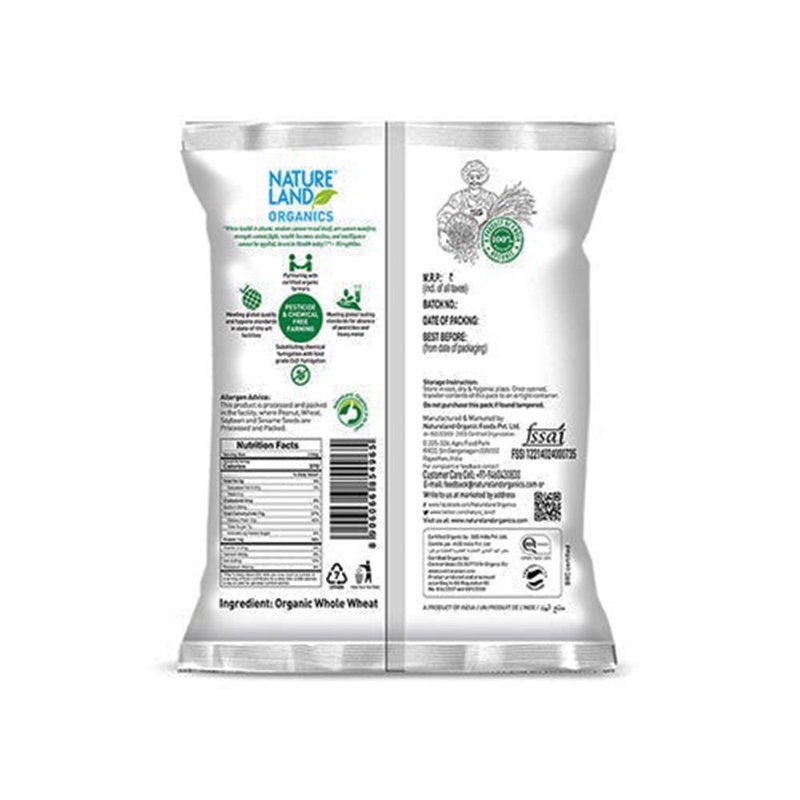 Natureland Organics Whole Wheat Flour (Atta)  | 100% Organic Chakki Fresh Atta | High-Fibre Wheat Flour for Soft Rotis & Everyday Cooking thumbnail 2