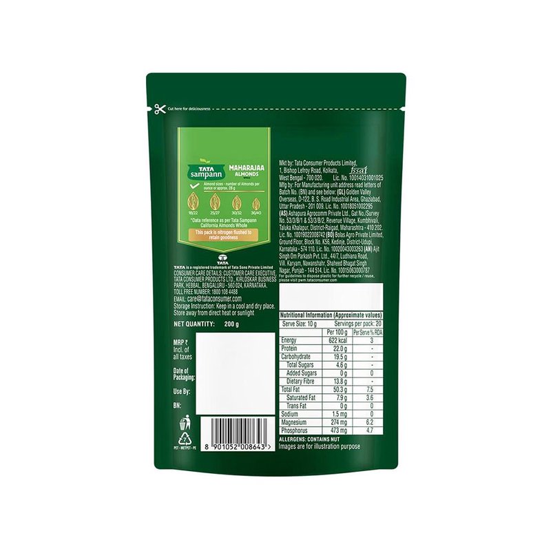 Tata Sampann Maharaja Almonds 200g thumbnail 2