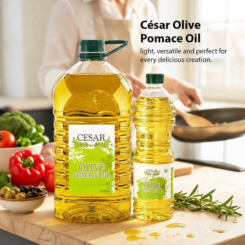 Borges César Pomace Olive Oil | Refined Pomace Olive Oil | Ideal for Frying, Sautéing & Everyday Cooking | Mild Flavour Cooking Oil