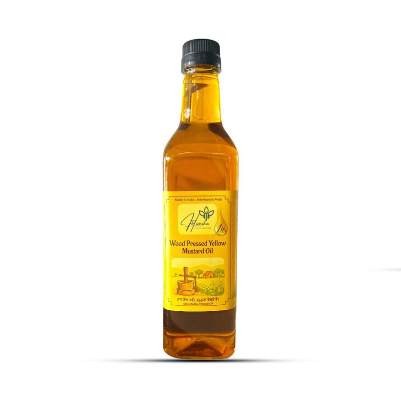 Himika Wood Pressed Yellow Mustard Oil | Kolhu Wood Pressed | Cold Pressed & Naturally Extracted Mustard Oil for Healthy Cooking | Pure, Unrefined & Rich Aroma