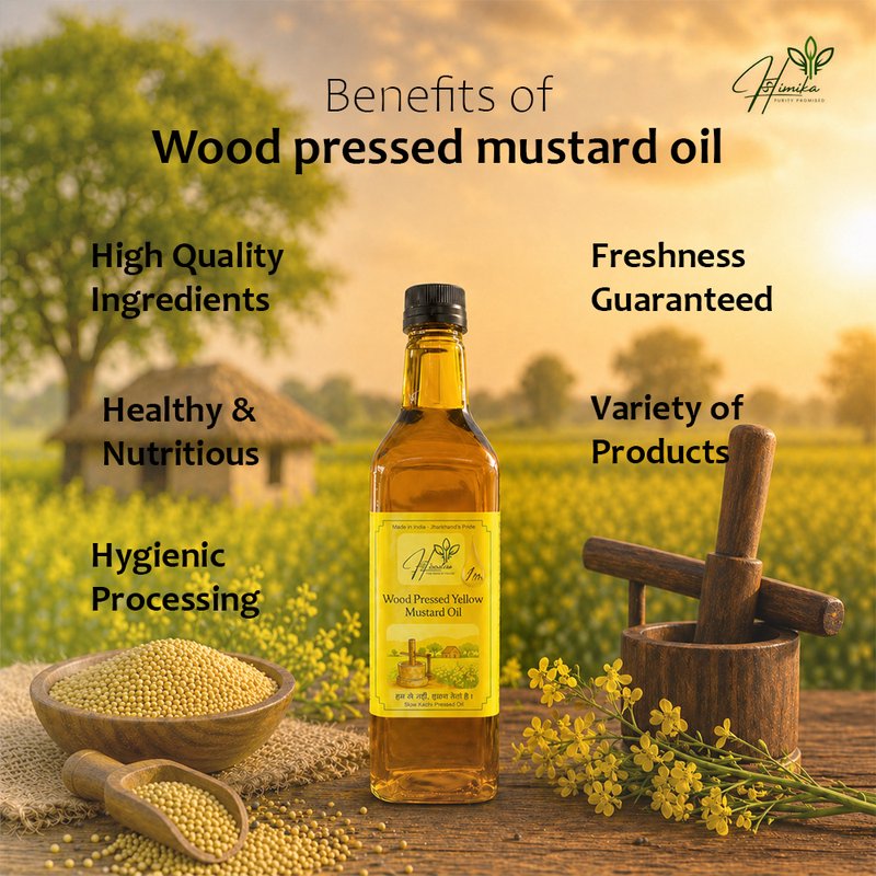 Himika Wood Pressed Yellow Mustard Oil | Kolhu Wood Pressed | Cold Pressed & Naturally Extracted Mustard Oil for Healthy Cooking | Pure, Unrefined & Rich Aroma thumbnail 2