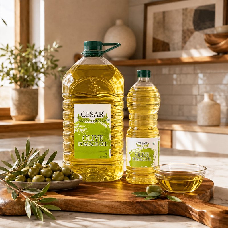 Borges César Pomace Olive Oil | Refined Pomace Olive Oil | Ideal for Frying, Sautéing & Everyday Cooking | Mild Flavour Cooking Oil