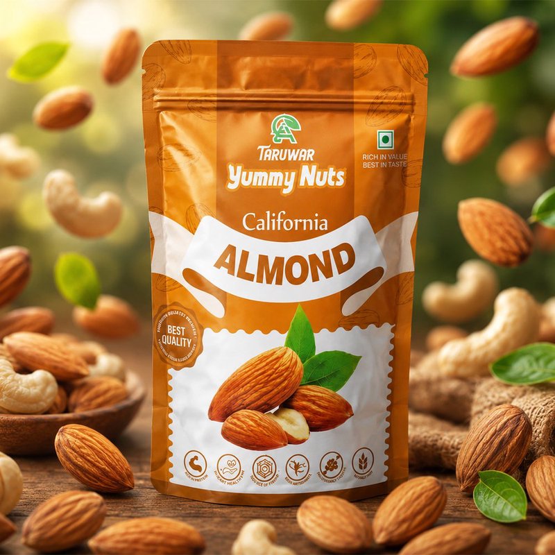 Taruwar Premium Raw Almonds 250g | Natural Baadam Kernels | Crunchy & Protein Rich Dry Fruits | Healthy Snack for Brain Health, Energy & Daily Nutrition | Premium Quality Almonds thumbnail 4