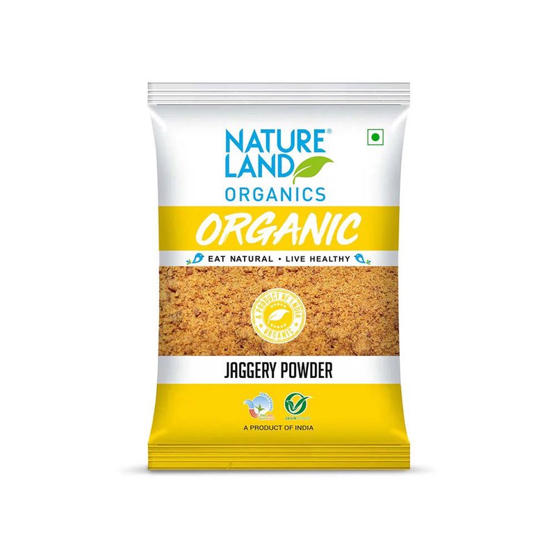Natureland Organics Jaggery Powder 500g | 100% Organic Gur Powder | Natural Sweetener Rich in Minerals for Tea, Sweets, Desserts & Everyday Cooking