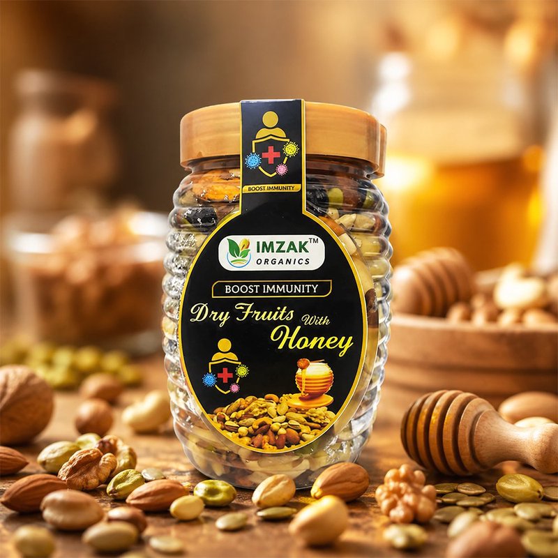 Imzak Dry Fruits with Honey | Premium Mixed Dry Fruits in Pure Honey | Healthy Energy Booster, Immunity Support & Nutrient-Rich Natural Delight thumbnail 4
