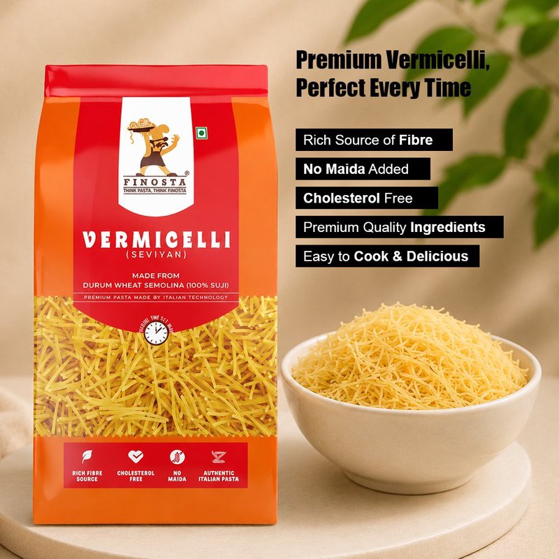 Finosta Vermicelli 1kg | Premium Seviyan | Thin & Non-Sticky Vermicelli for Kheer, Upma & Traditional Recipes | Easy-to-Cook Family Pack thumbnail 3