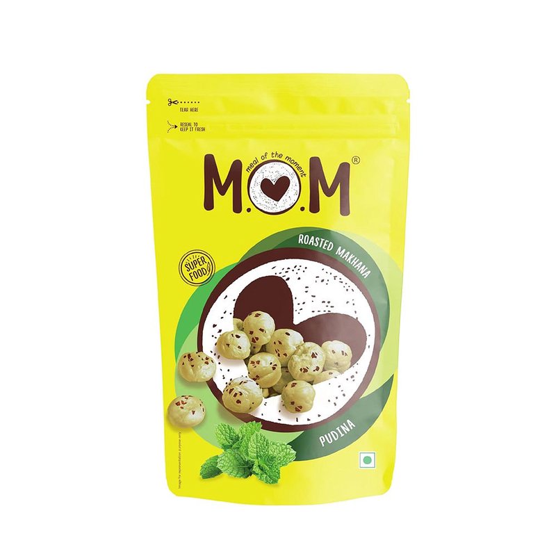 MOM Pudina Makhana 62g | Roasted Fox Nuts | Mint Tasting Makhana | Ready-to-Eat Healthy Snack