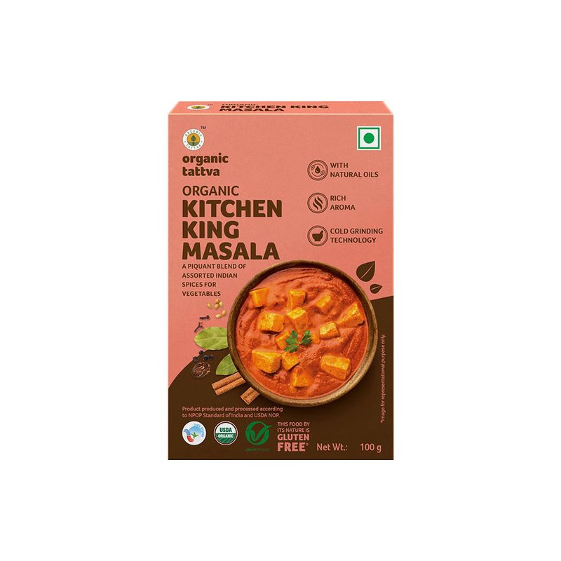 Organic Tattva Kitchen King Masala | Premium Indian Spice Mix | Versatile Kitchen King Masala for All Purposes