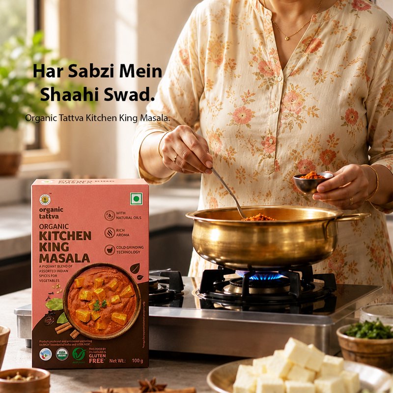 Organic Tattva Kitchen King Masala | Premium Indian Spice Mix | Versatile Kitchen King Masala for All Purposes