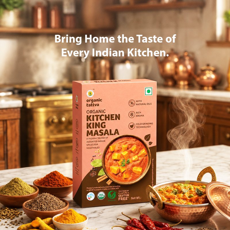 Organic Tattva Kitchen King Masala | Premium Indian Spice Mix | Versatile Kitchen King Masala for All Purposes