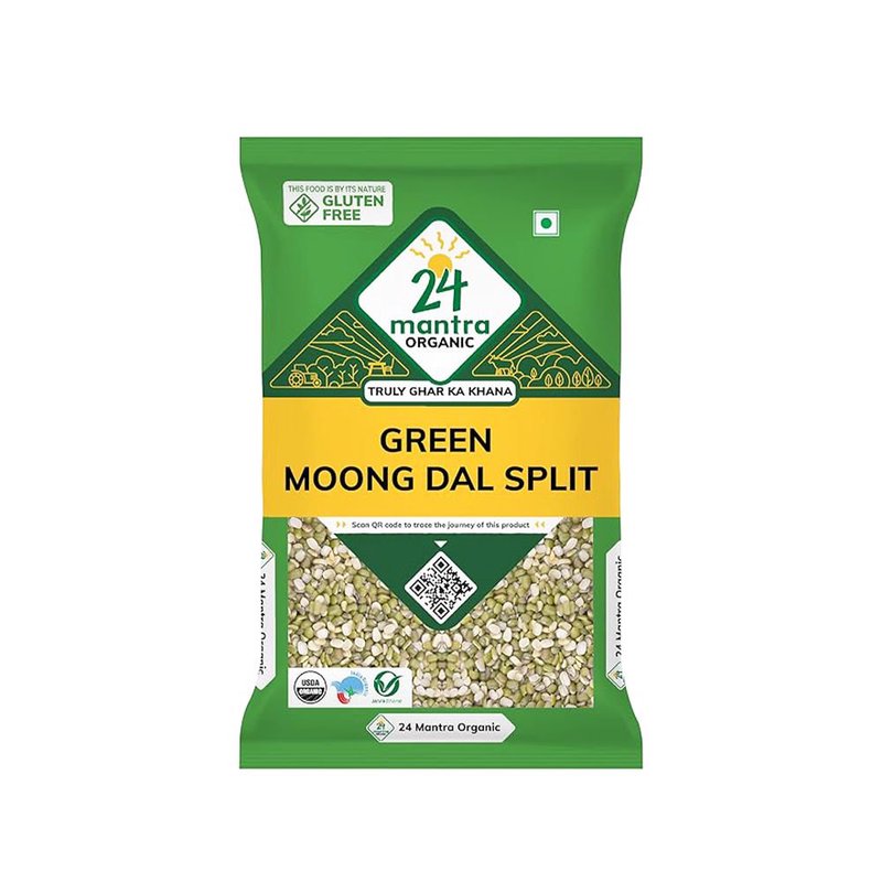 24 Mantra Organic Green Moong Dal Split | Split Green Gram | Chilka Moong Dal | Perfect for Dal & Khichdi
